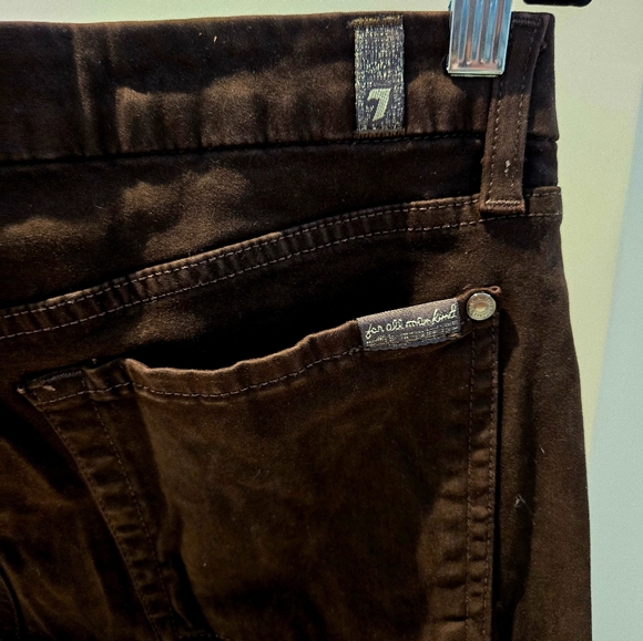 7 For All Mankind Brown Pants Mid Rise Skinny - Picture 11 of 11
